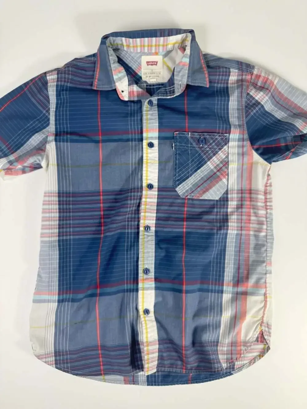 Levi's Men's Short Sleeve Plaid Button-Down Shirt, Size Small
